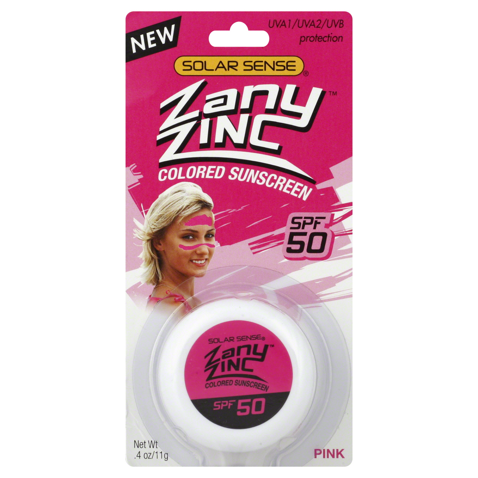 Solar Sense Zany Zinc Colored Sunscreen, SPF 50, 0.4 oz (11 g)