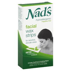 Nad's Wax Strips, Facial, 20 strips