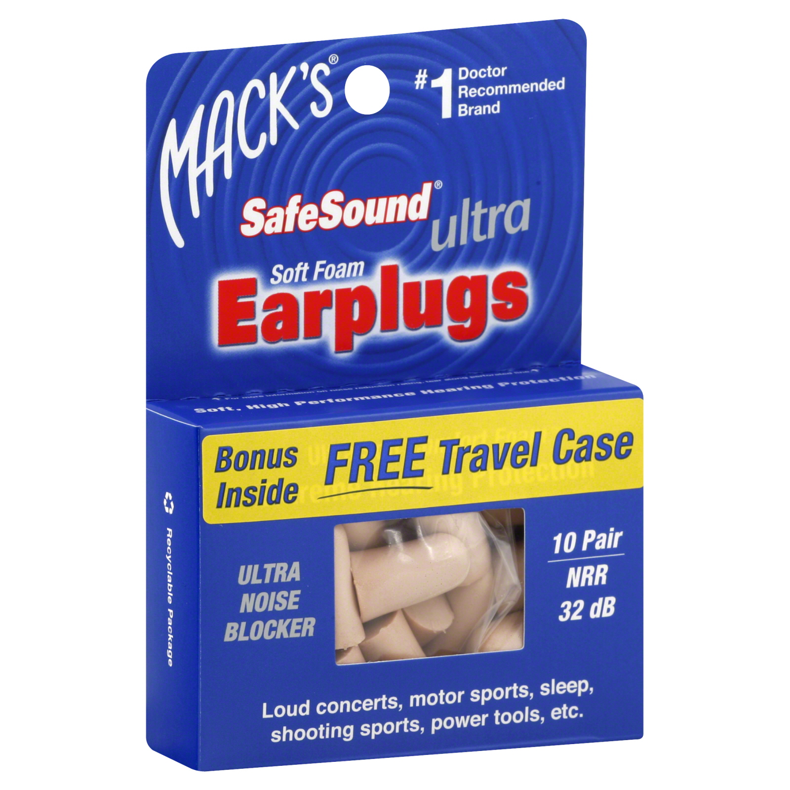 Mack s Ear Care Ultra Soft Foam Earplugs Teal