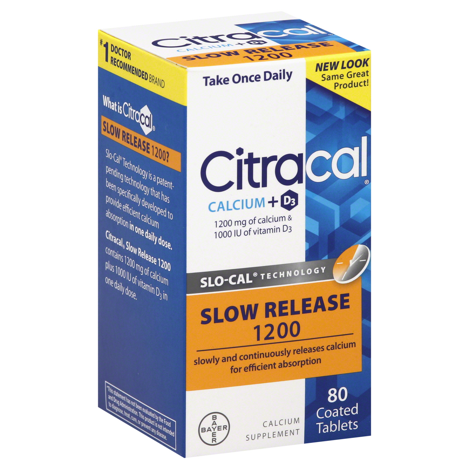 Citracal +D Slow Release 1200 Calcium Supplement, 80 ct