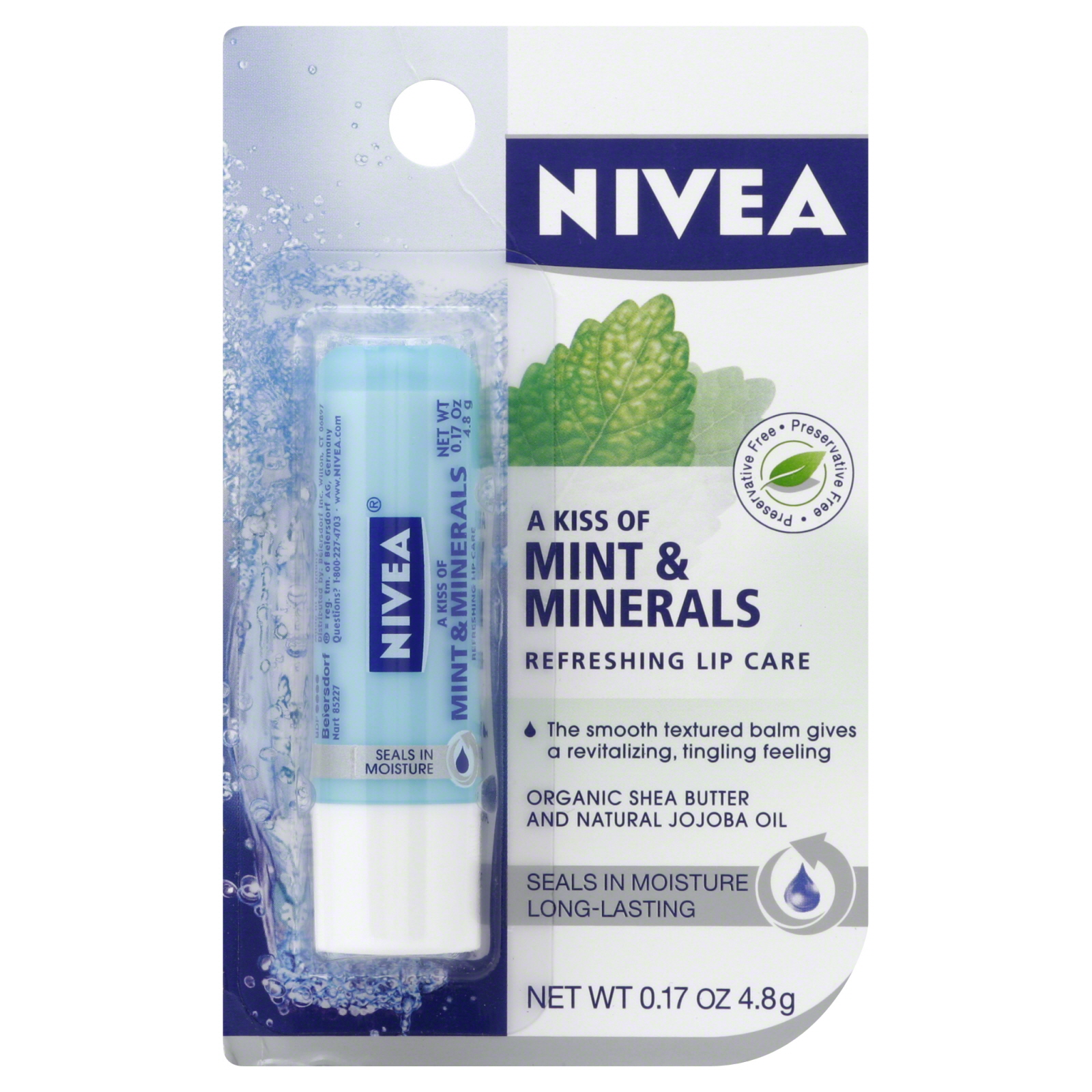 Nivea A Kiss of Mint and Minerals Refreshing Lip Care, 0.17 fl oz, 4.8 g, Size: 0.17 oz (4.8 g), Clear Nivea A Kiss of Mint and Minerals Refreshing Lip Care, 0.17 fl oz, 4.8 g, Size: 0.17 oz (4.8 g), Clear