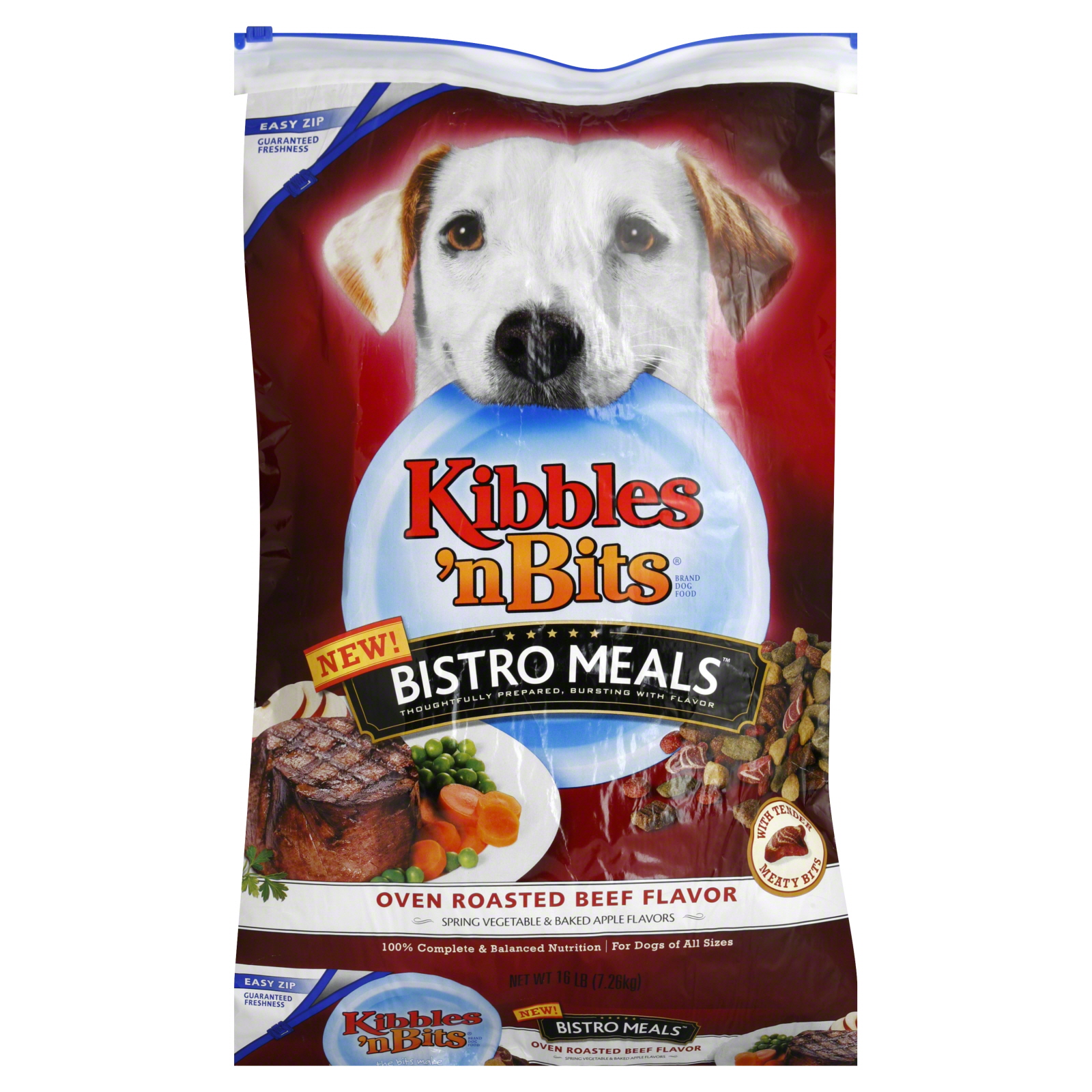 Kibbles 'n Bits Bistro Meals Oven Roasted Beef Flavor Dog Food 16 lb. Bag
