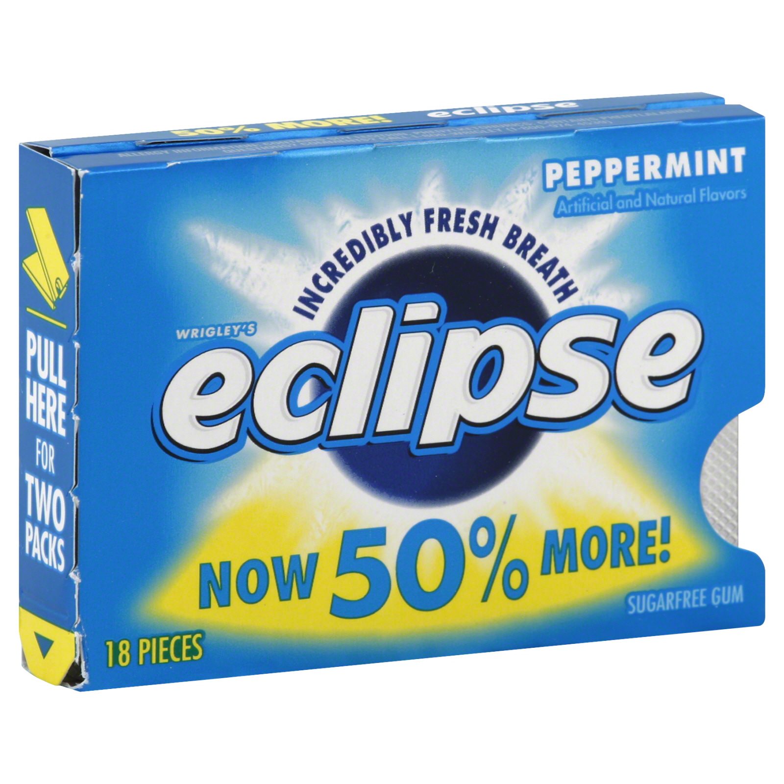 Eclipse Gum Gum, Sugarfree, Peppermint, 18 pieces