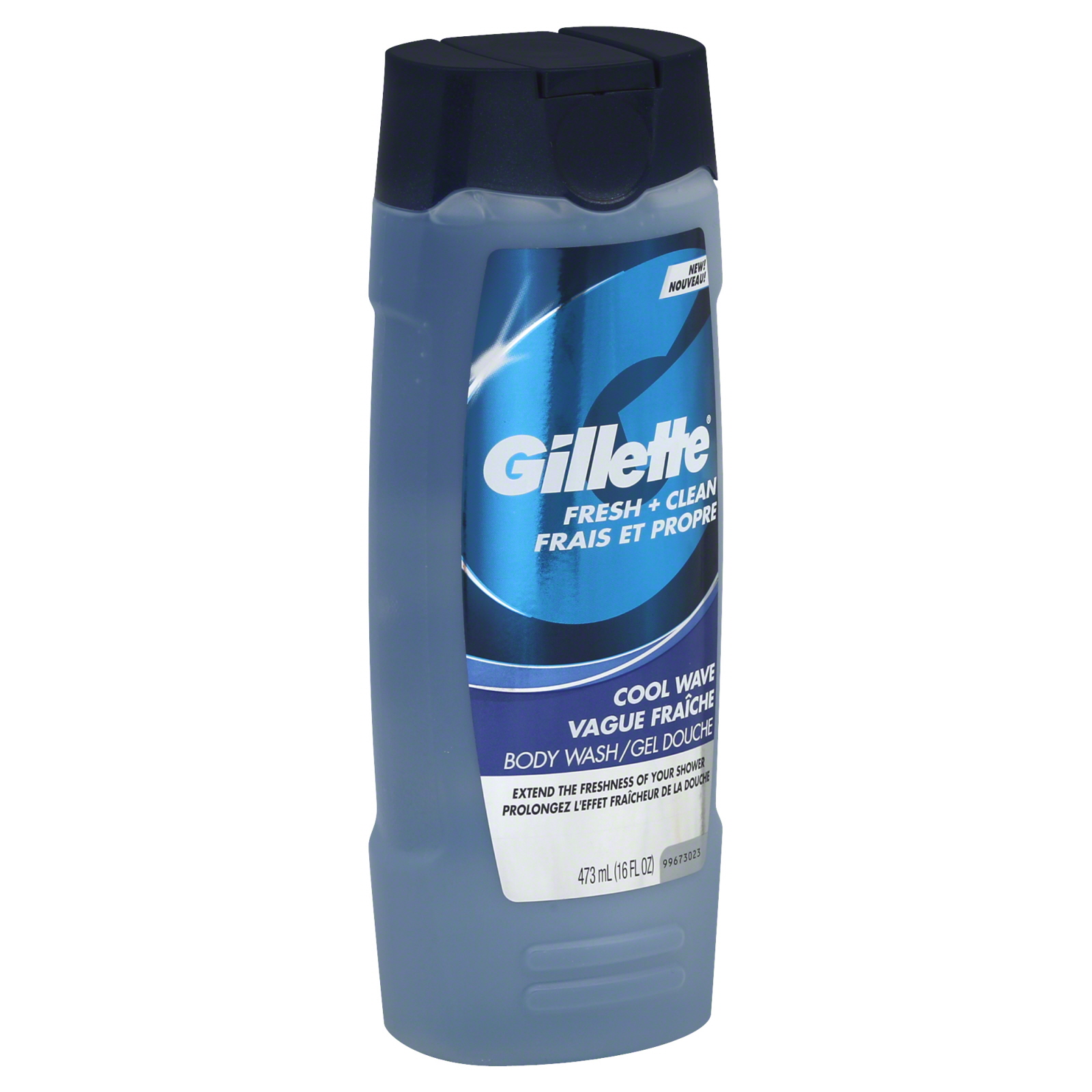 Gillette Fresh and Clean Body Wash, Cool Wave, 16 fl oz
