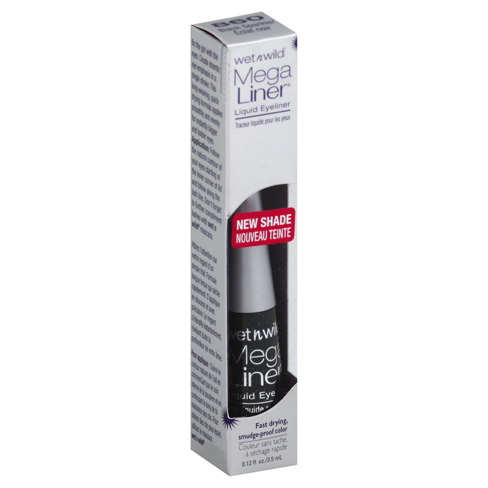 Wet n Wild Mega Liner Liquid Eyeliner Black Sparkle 0.12 fl oz