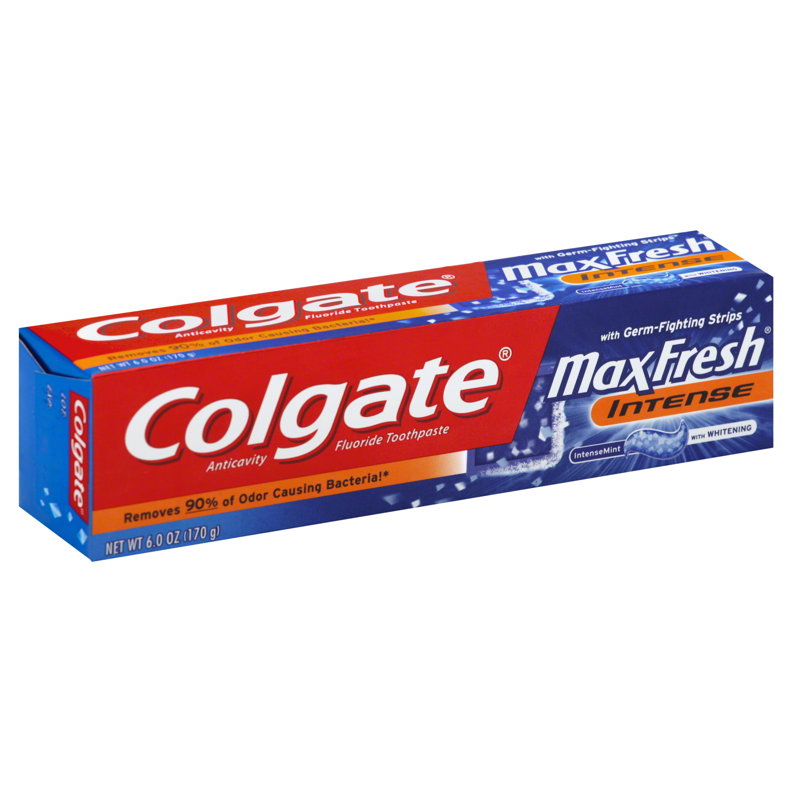 Colgate-Palmolive MaxFresh Toothpaste, Anticavity Fluoride, with Whitening, Intense Mint, 6 oz (170 g)