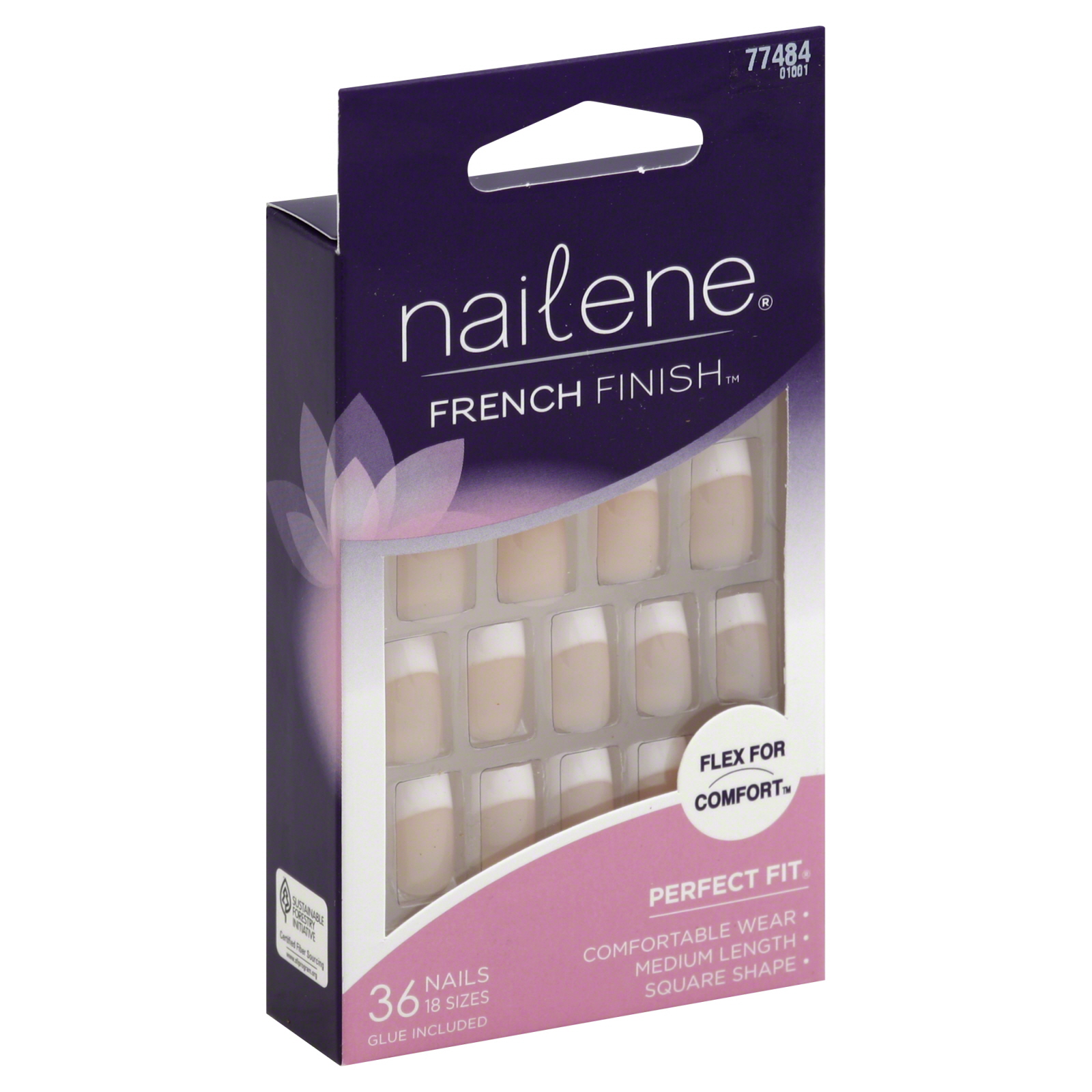 Nailene Flex for Comfort Pink Fuzzy Edge French Nail Kit - 36 Nail Kit