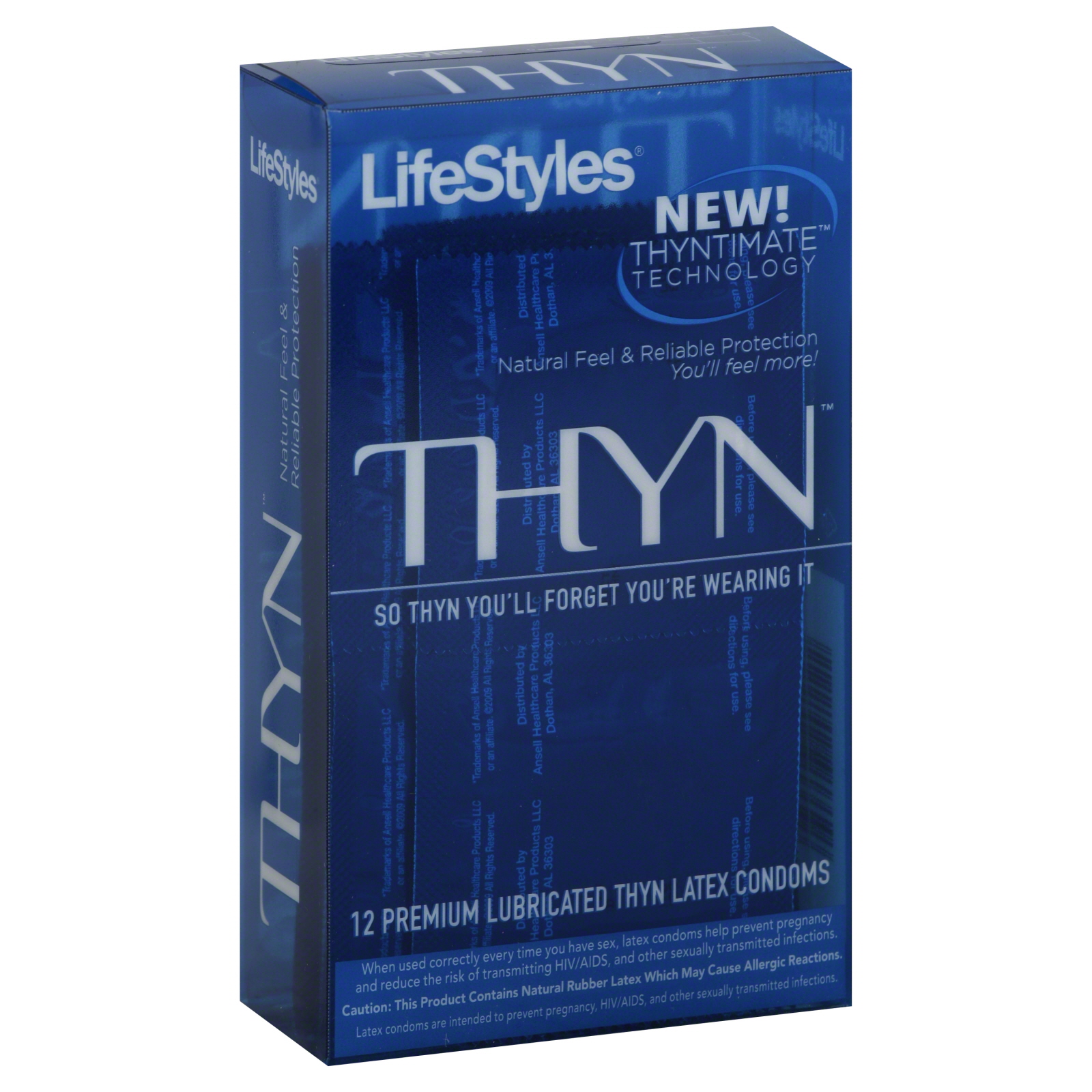 LifeStyles Thyn Thyntimate Technology Premium Lubricated Thyn Latex Condoms - 12 CT