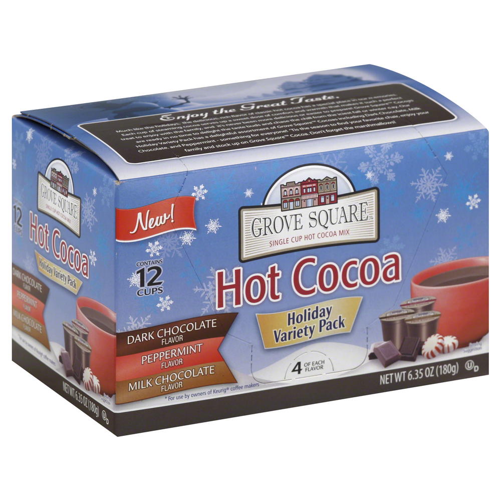 Grove Square Hot Cocoa Holiday Variety Pack Single Serve