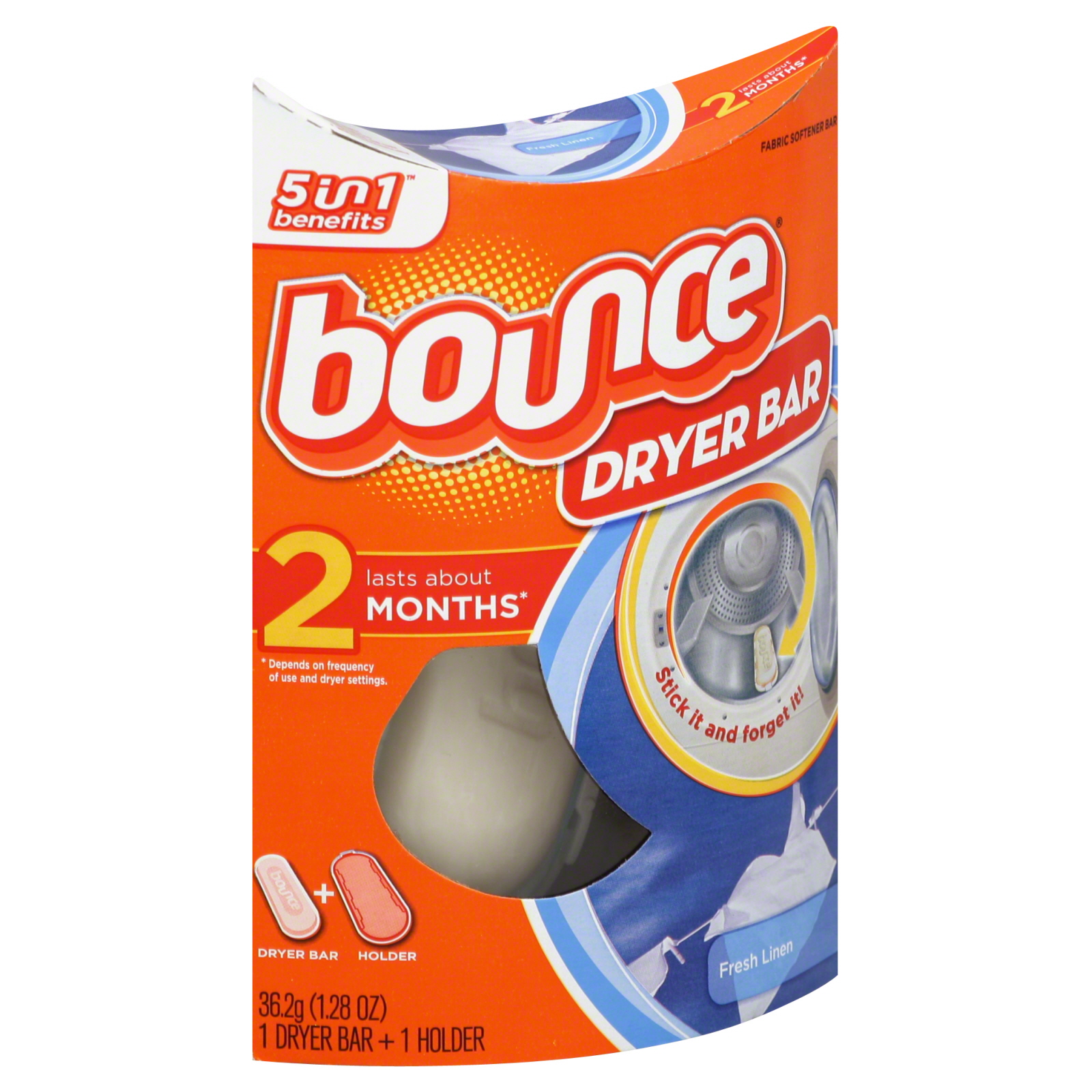 Bounce Base Bar, Fresh Linen, 2 Month Supply, (44 use)