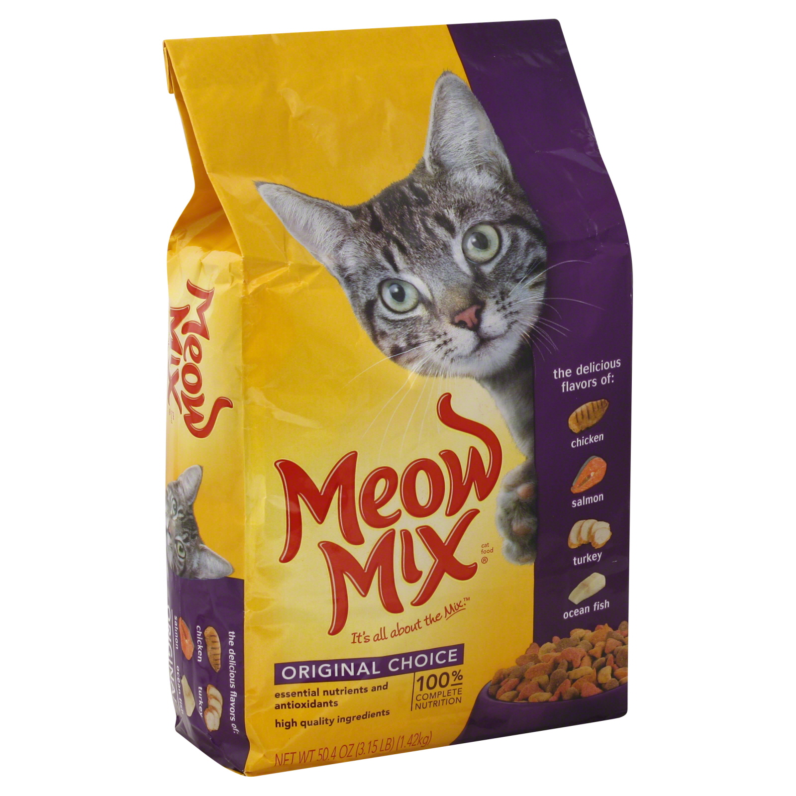 Meow Mix Original Choice Cat Food, 3.15 lb. Bag