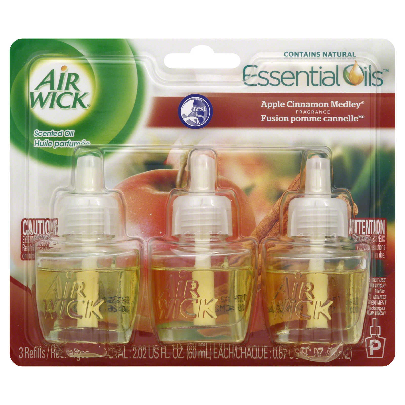 Airwick Scented Oil Triple Refill Relaxation Apple Cinnamon Medley 0.67 oz