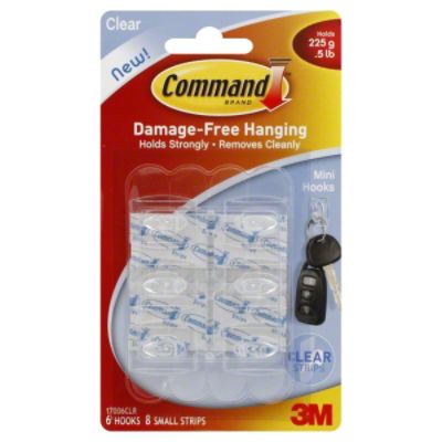 CommandTM Clear Mini Hooks - Clear CommandTM Clear Mini Hooks - Clear