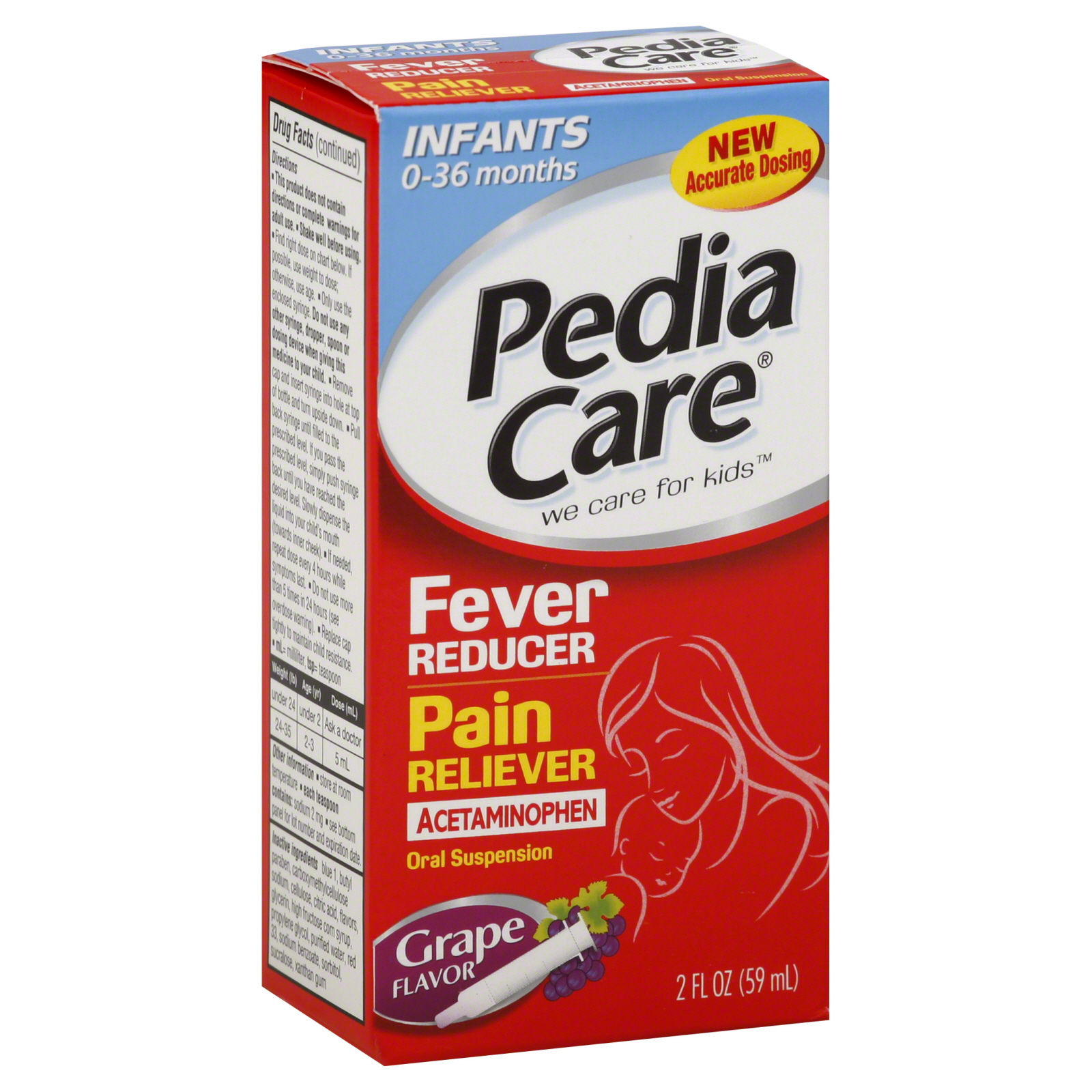 Pedia Care Infants Feaver Reducer Pain Reliever Drops, Grape, 2 oz
