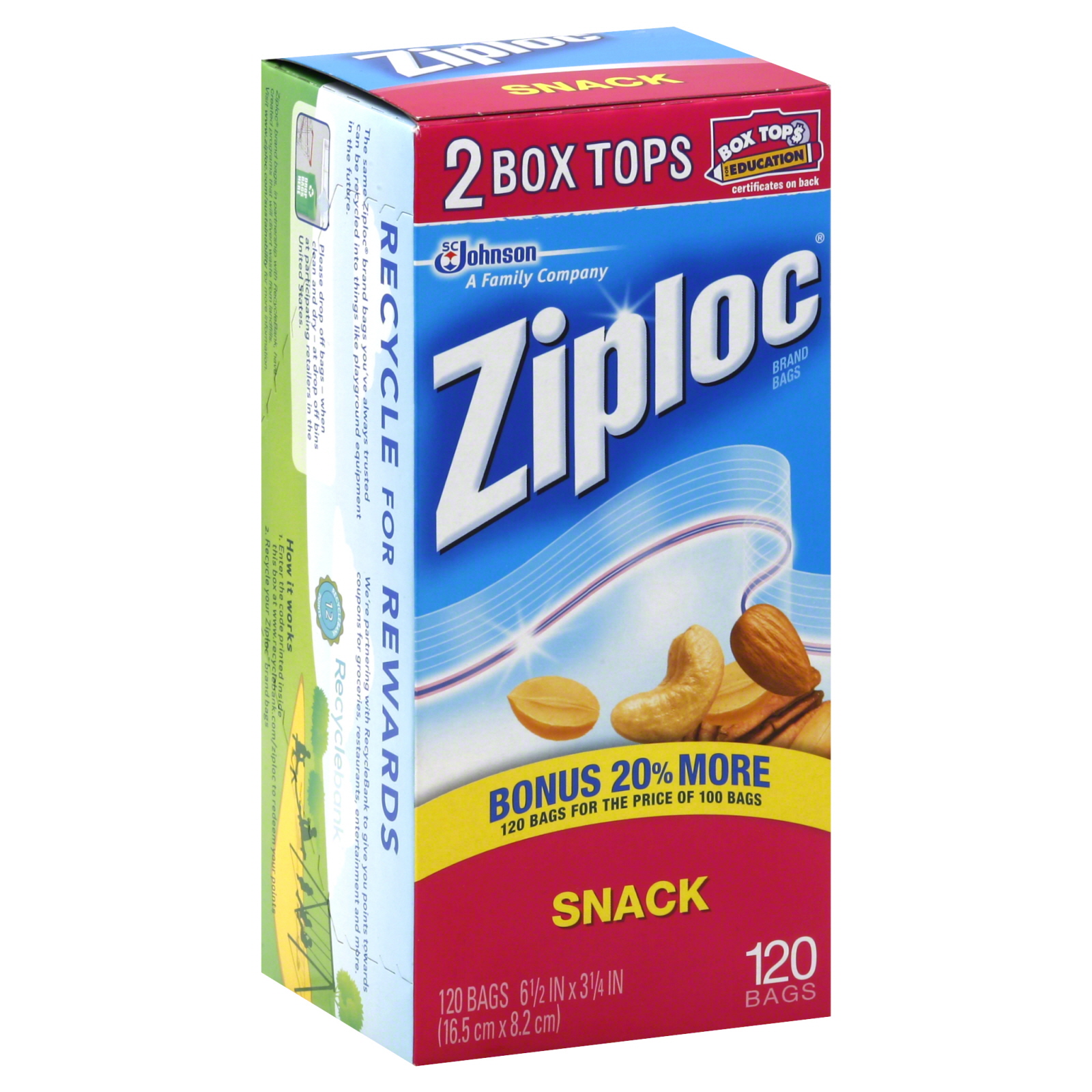 Ziploc Snack Bags, 120 ct