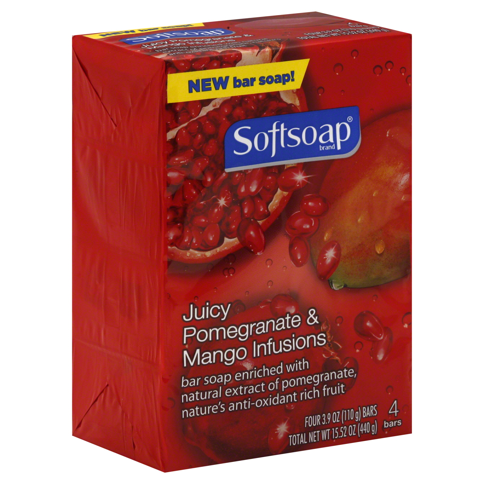 Softsoap Juicy Pomegranate & Mango Infusions Bar Soap- 4 PK