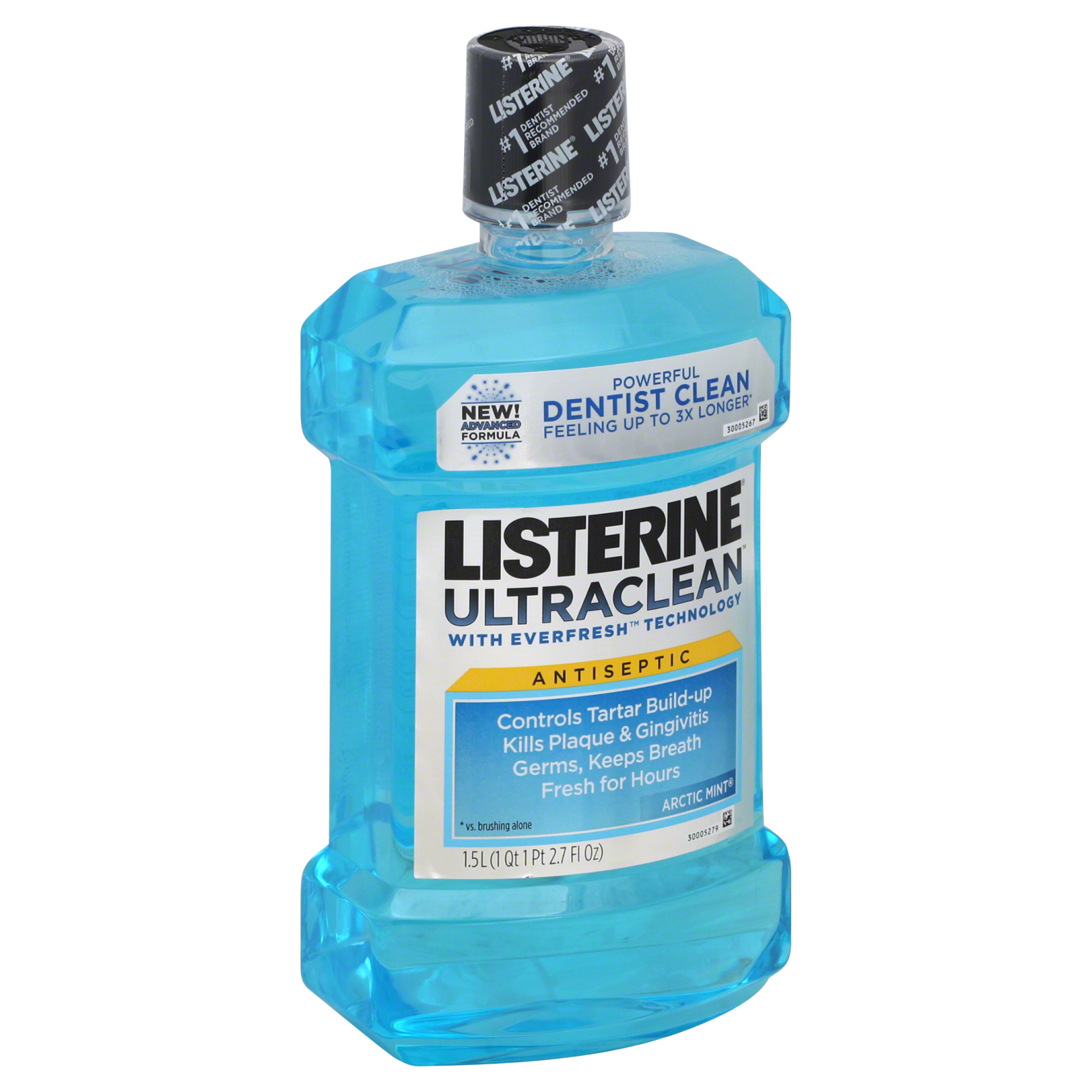 Listerine  Ultraclean Oral Care Antiseptic Mouthwash, Arctic Mint, 1.5 l