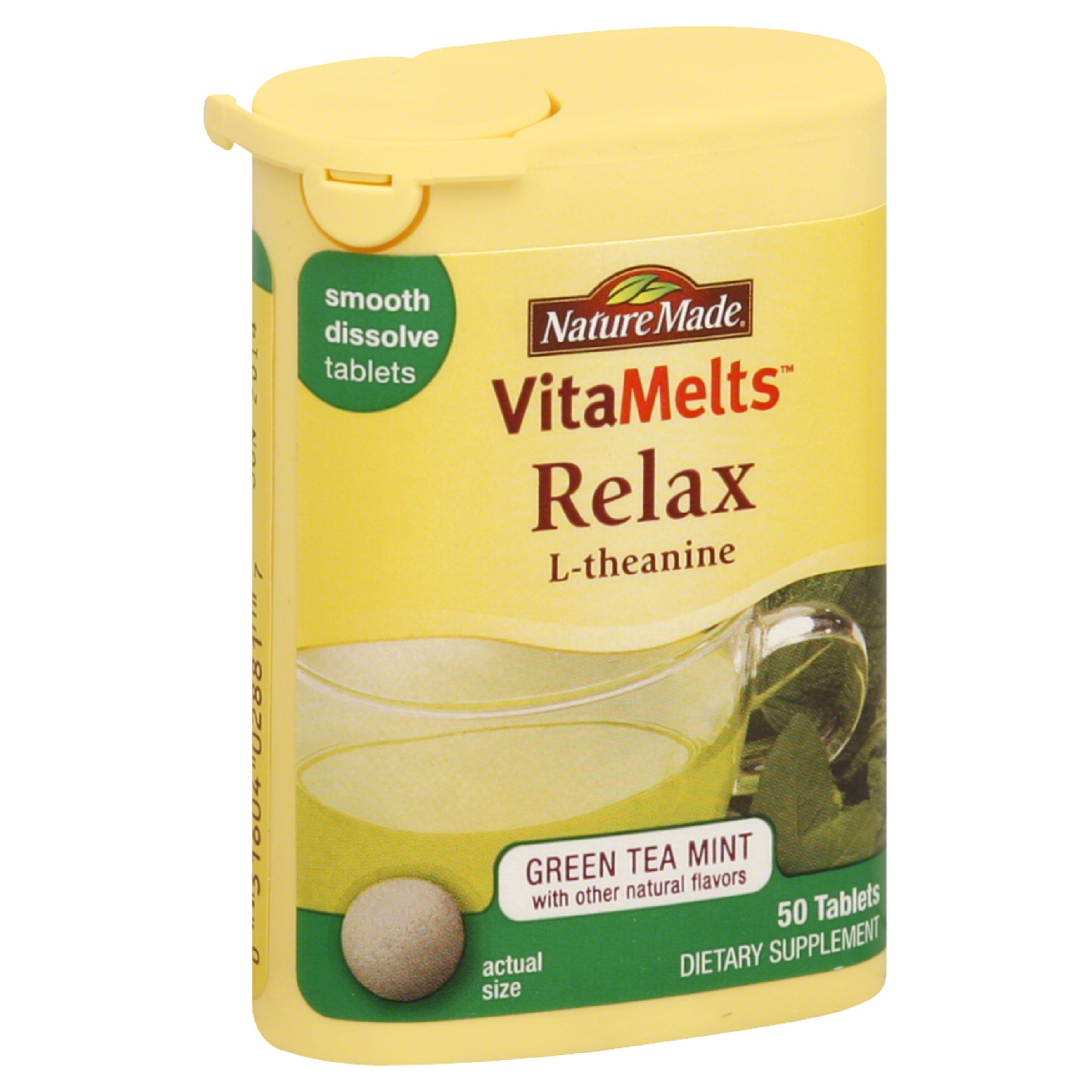 Nature Made VitaMelts Relax L-Theanine Green Tea Mint Dietary Supplement Tablets - 50 ct.