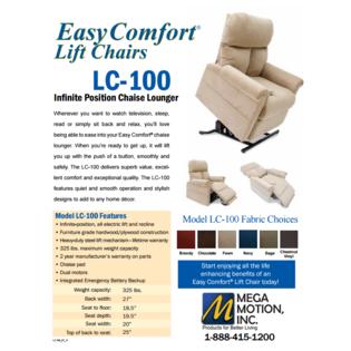 Mega Motion Lc 100 Infinite Position Lift Chair Chocolate