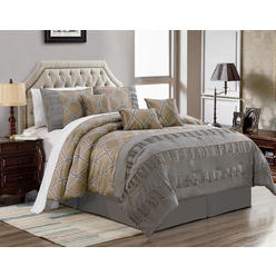 Kinglinen Bedding Sears Kinglinen 11 Piece Azar Gold Platinum Bed In A Bag W 600tc Cotton Sheet