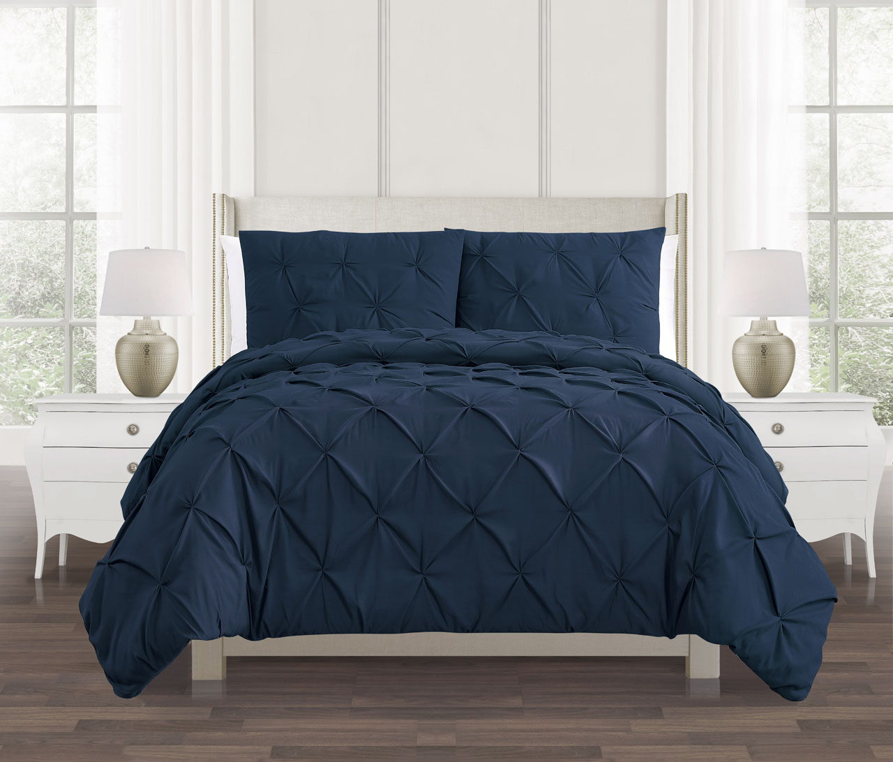 Kinglinen Pinch Pleat Duvet Cover Set
