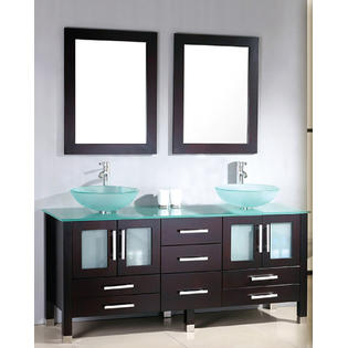 The Tub Connection 63 Inch Espresso Oak Wood Tempered