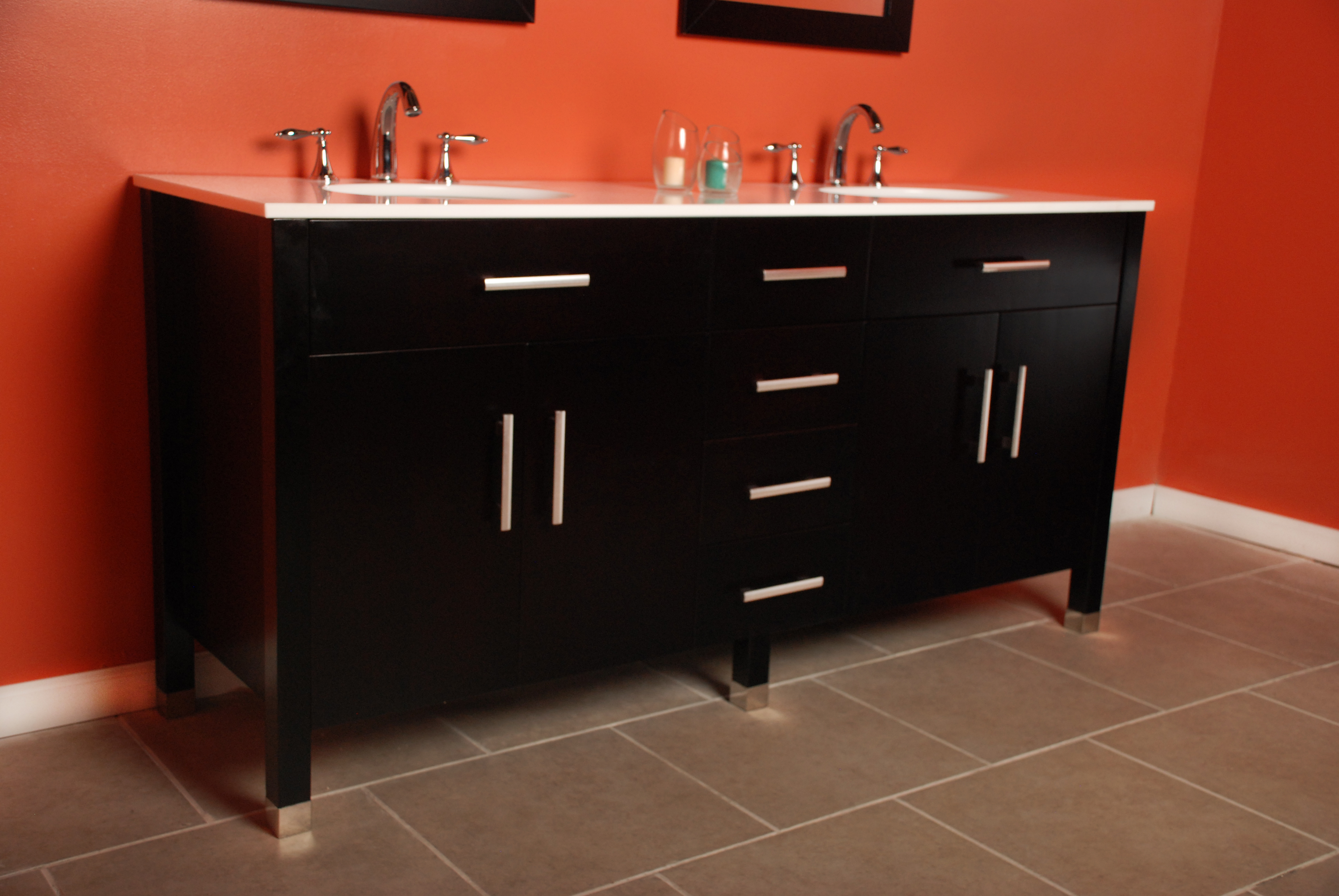 The Tub Connection 72 Inch Espresso Solid Wood Porcelain