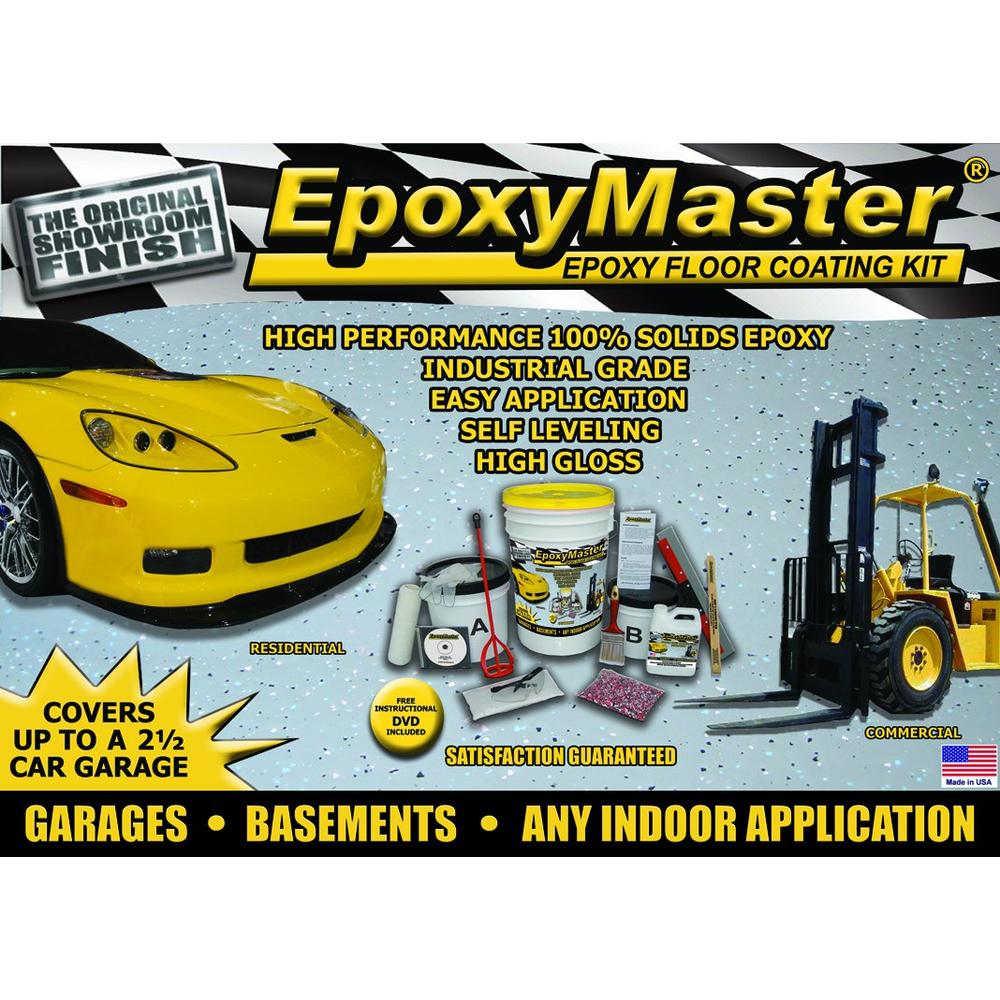 EpoxyMaster EMX001 Do-It-Yourself Epoxy Floor Paint Coating Kit, Light Gray
