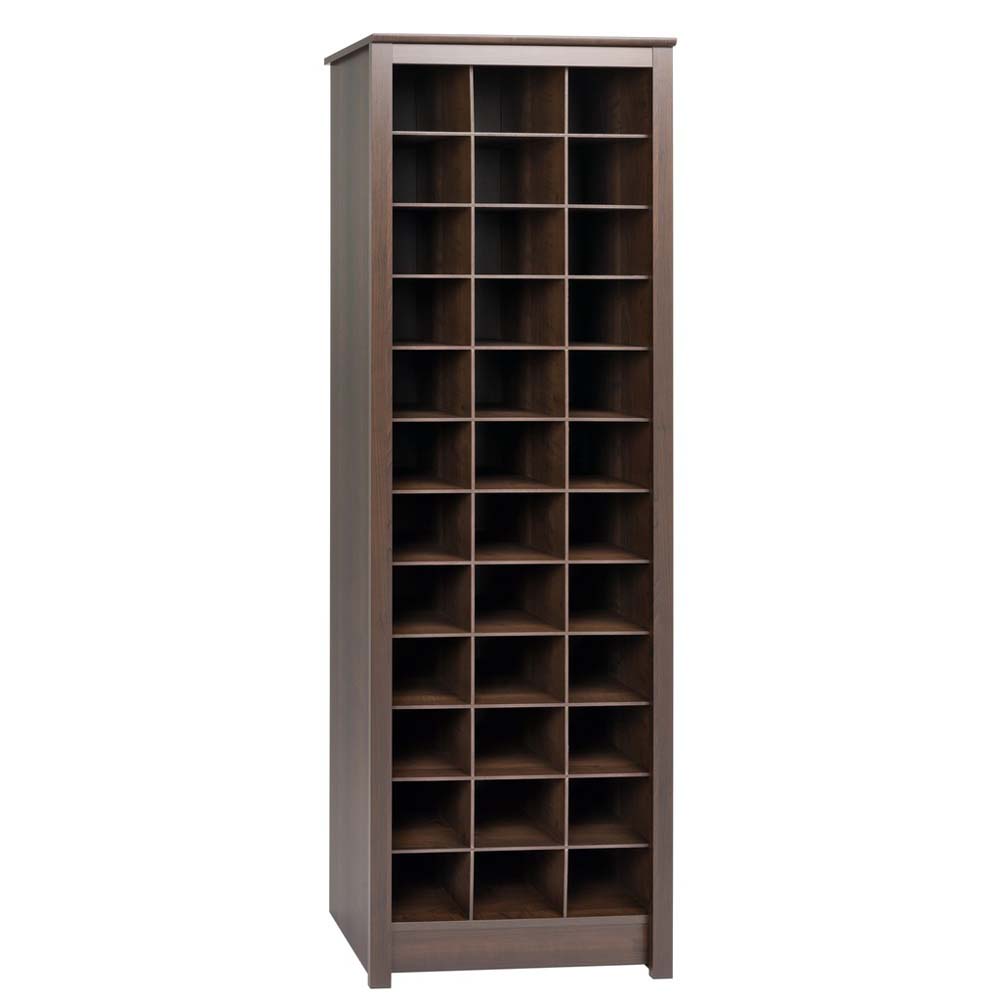 Prepac Space Saving Shoe Storage Cabinet Espresso