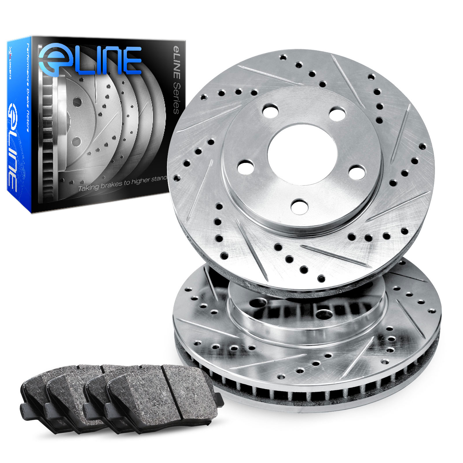 R1 Concepts For ES300, Camry, Avalon, Sienna Front Drill/Slot Brake Rotors+Semi-Met Pads