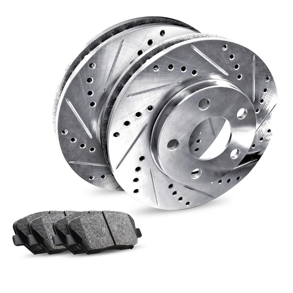 R1 Concepts [REAR] eLine Drilled Slotted Brake Rotors & Heavy Duty Brake Pads REC.4417303