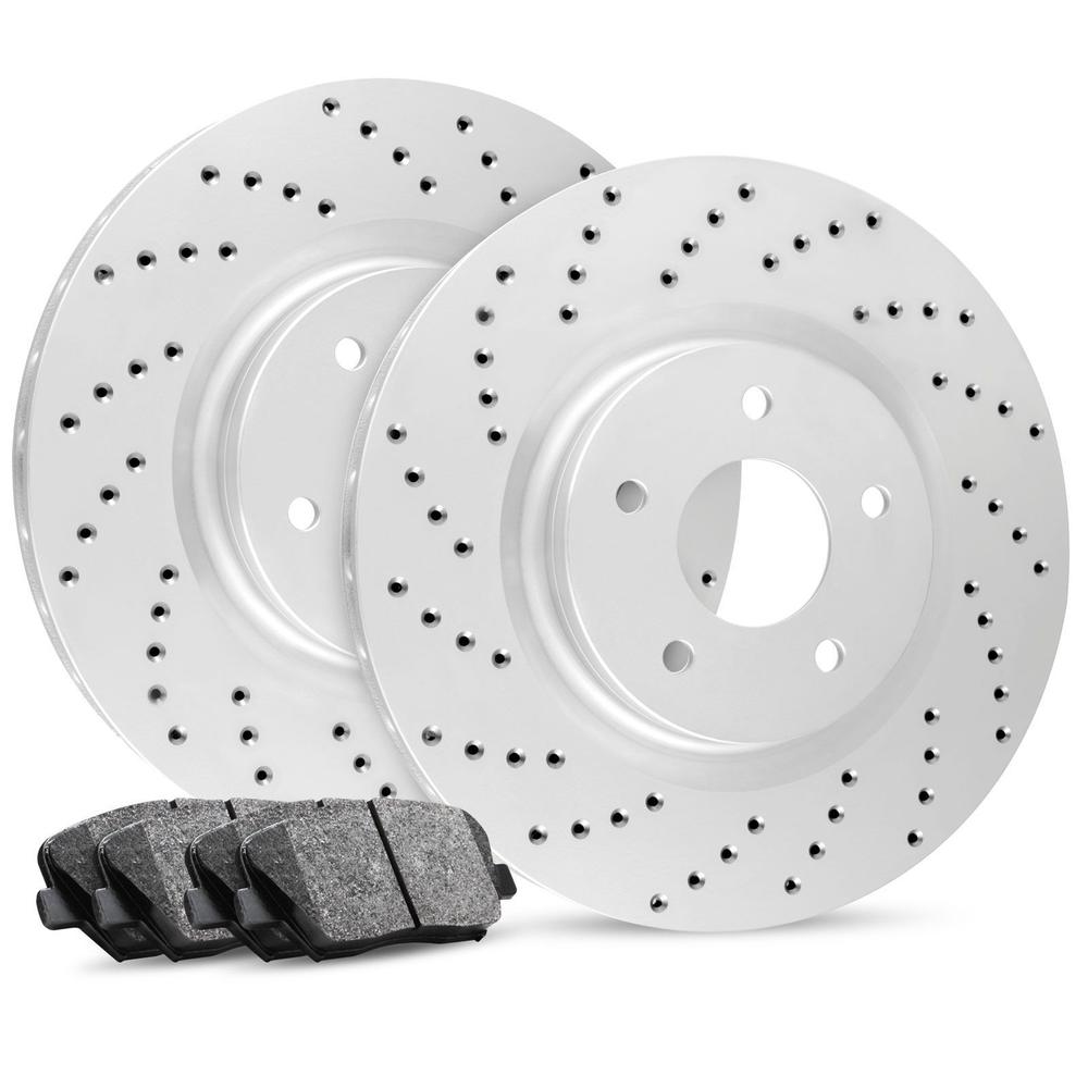 R1 Concepts Fits 2007 2008 2009 2010 For Rondo Front Premier Drilled Brake Disc Rotors & Ceramic Brake Pads