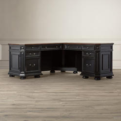 L Shaped Executive Desk Hutch Darby Home Co Stina L Shaped Executive Desk
