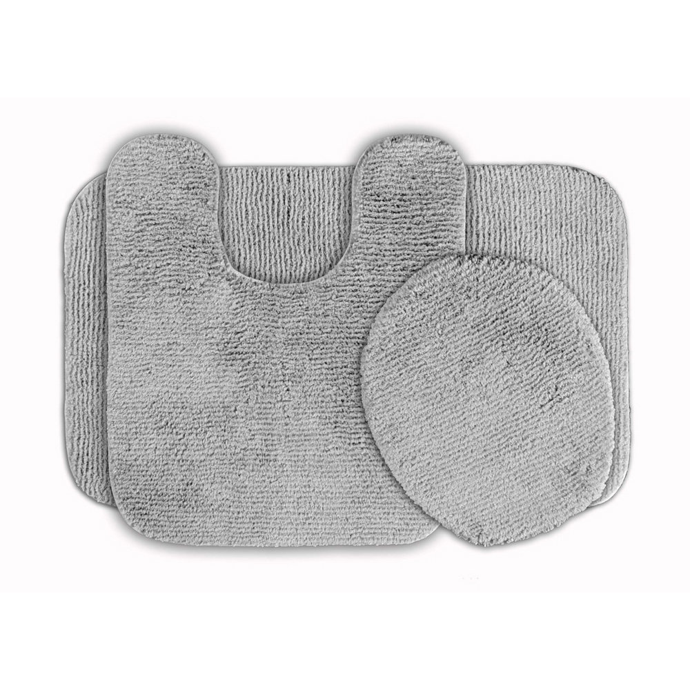 Garland Rug Glamour 3 Piece Bath Set Color Platinum Gray