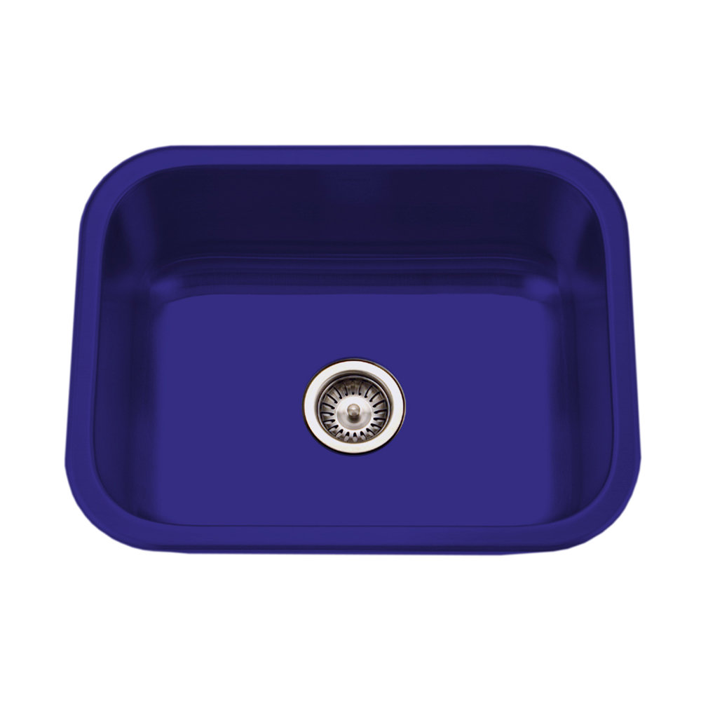 Houzer Porcela 22 76 X 17 4 Porcelain Enamel Steel Undermount Houzer Porcela 22 76 X 17 4 Porcelain Enamel Steel Undermount Single Kitchen Sink Finish Navy Blue