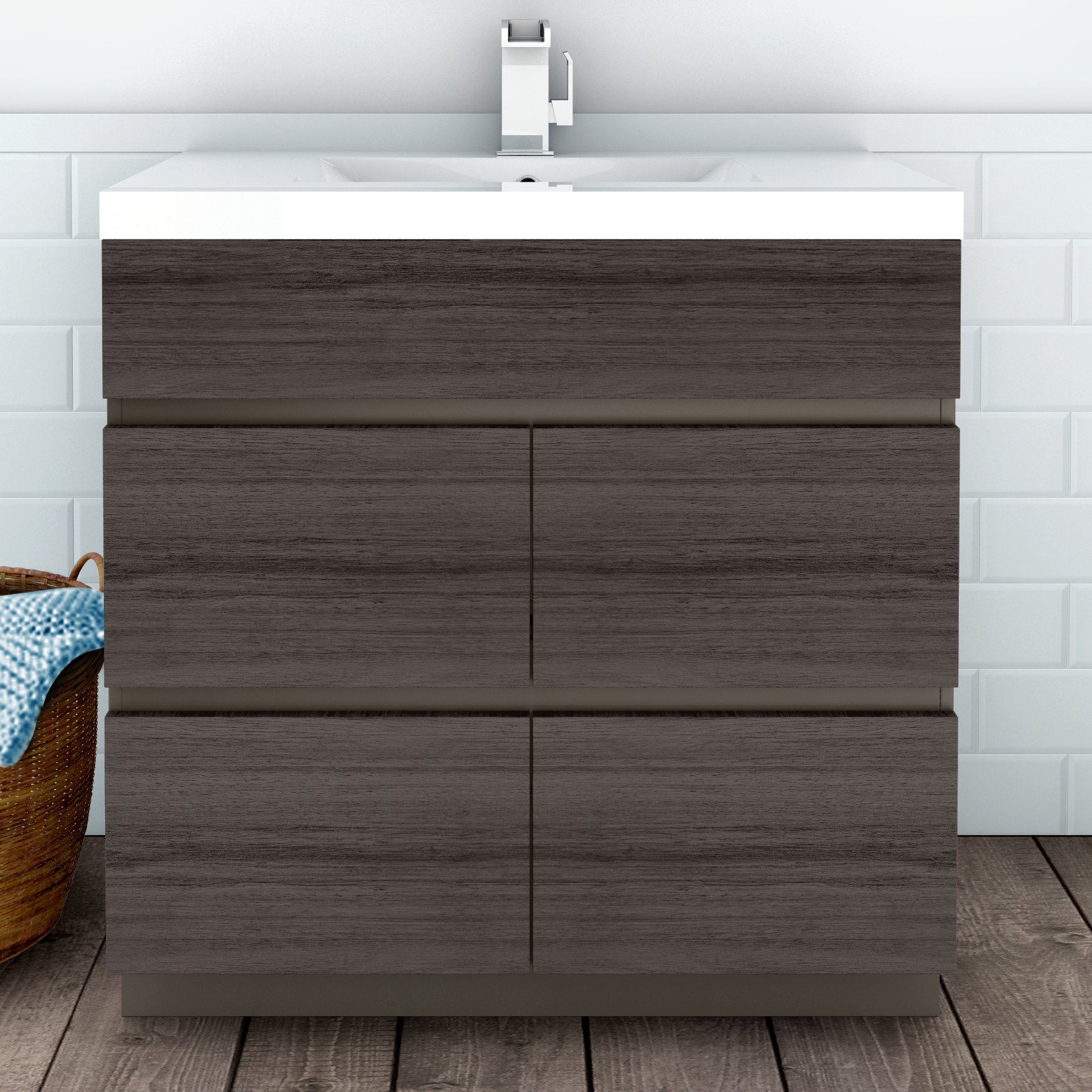 Cutler Kitchen Bath Boardwalk 36 Single Bathroom Vanity Set Cutler Kitchen Bath Boardwalk 36 Single Bathroom Vanity Set Finish Karoo Ash