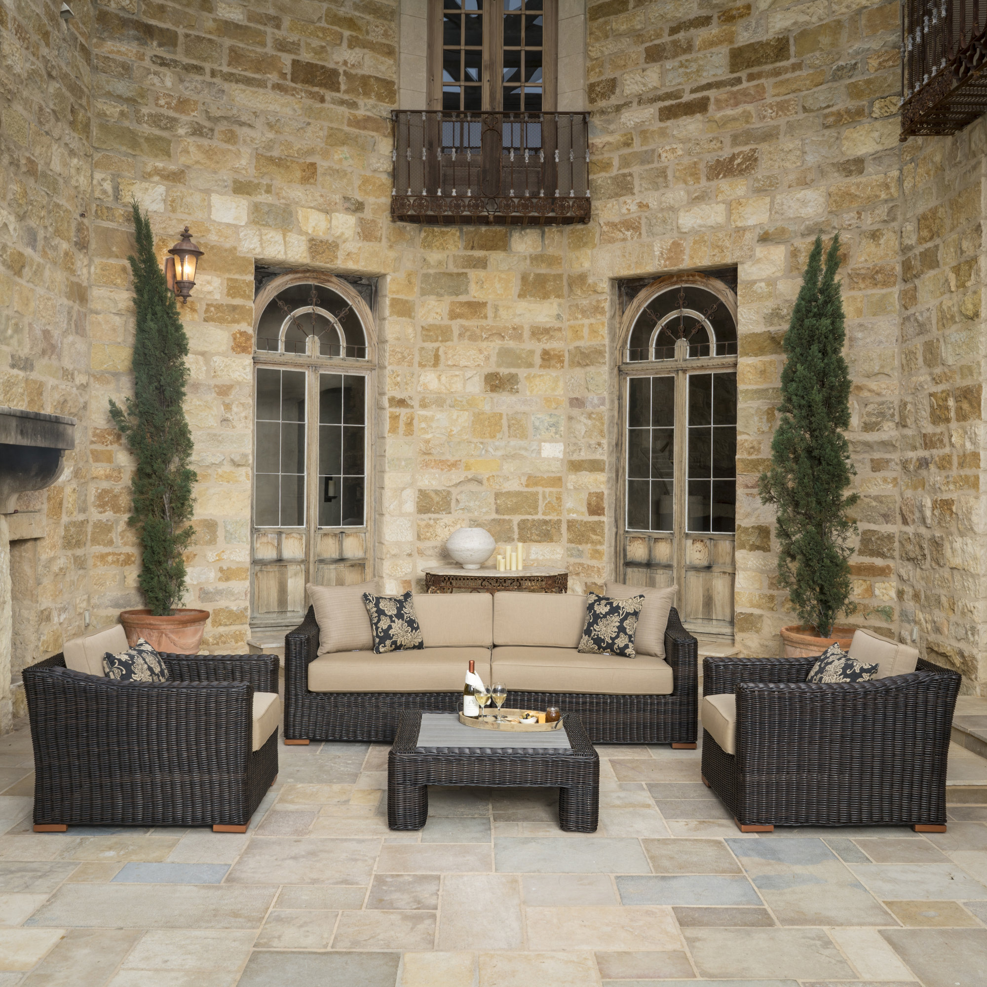Darby Home Co Drbc6963 33013240 Monroeville 5 Piece Sunbrella Sofa Darby Home Co Drbc6963 33013240 Monroeville 5 Piece Sunbrella Sofa Set With Cushions Fabric Frank Stone