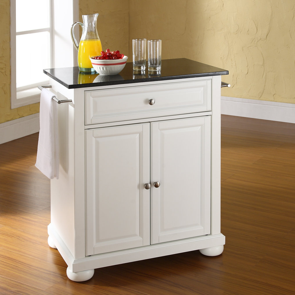 Darby Home Co Pottstown Solid Black Granite Top Portable
