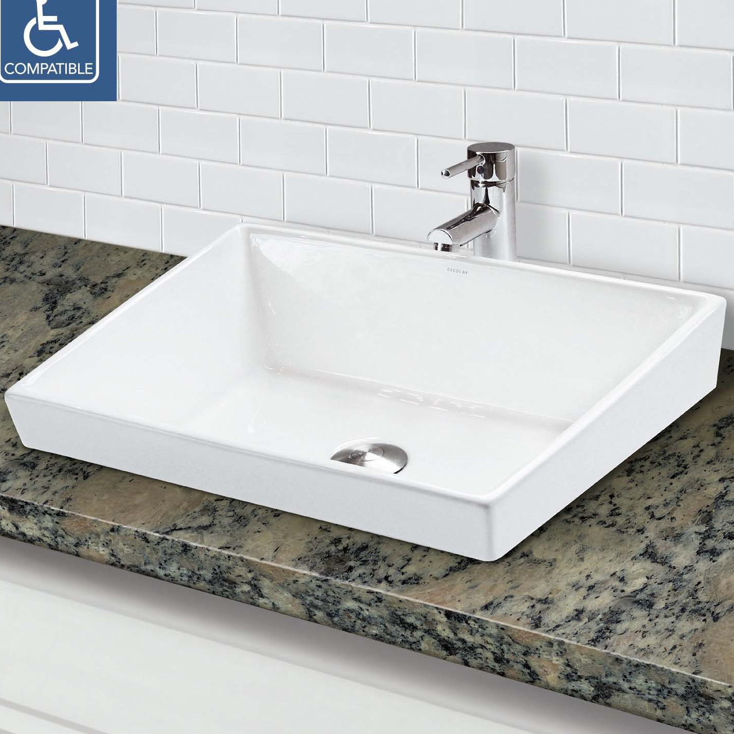 Decolav Brier Clically Redefined Vitreous China Rectangular Decolav Brier Clically Redefined Vitreous China Rectangular Vessel Bathroom Sink