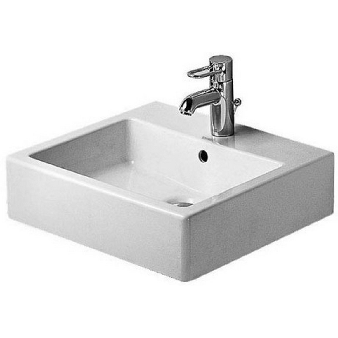 Duravit Vero Ceramic Rectangular Vessel Bathroom Sink With Overflow
