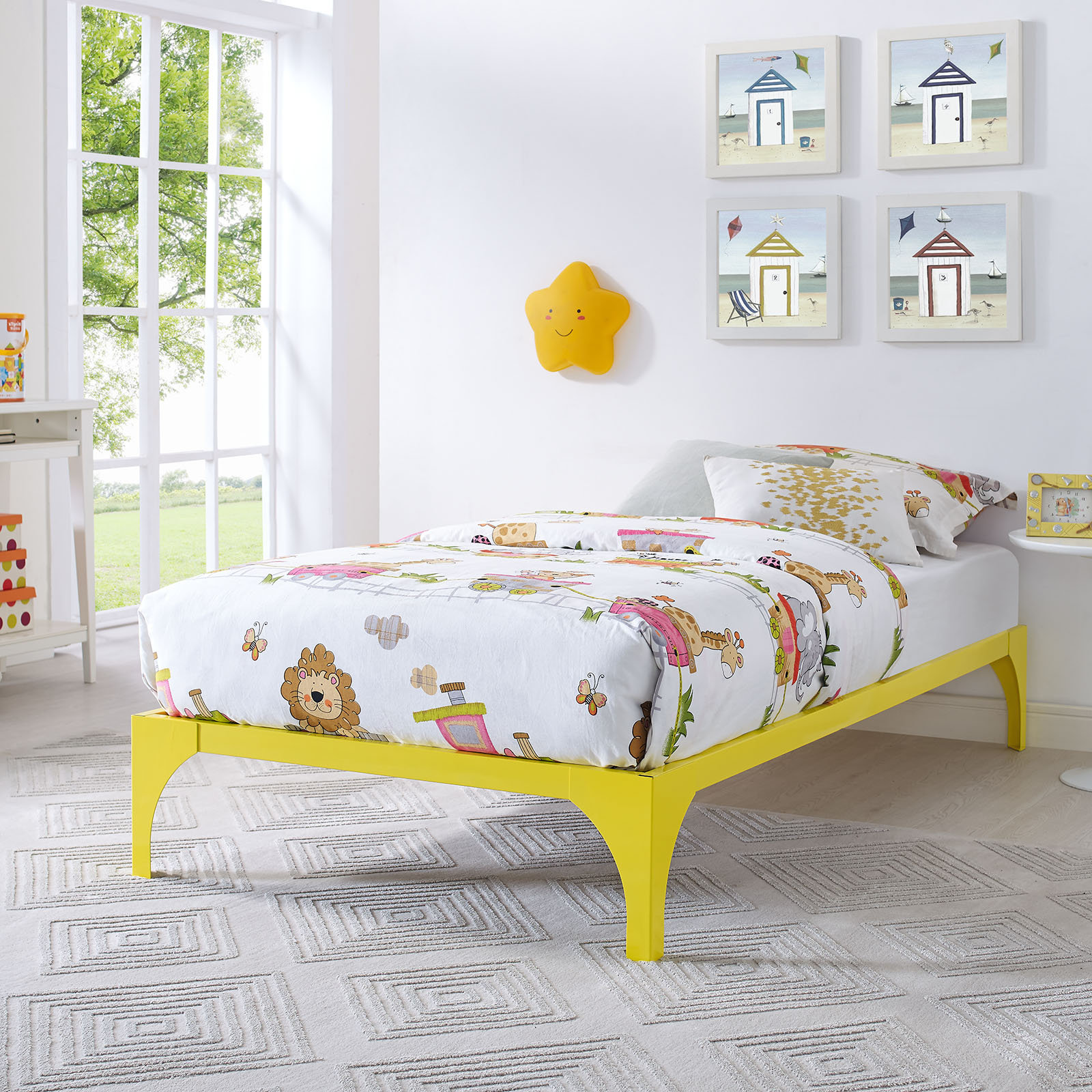 Modway Ollie Twin Bed Frame Color Yellow