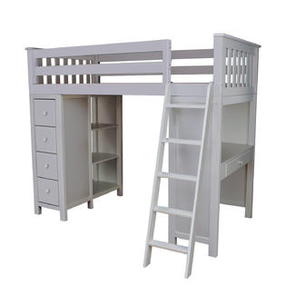 Harriet Bee Ayres Twin Loft Bed With Drawers Color Grey