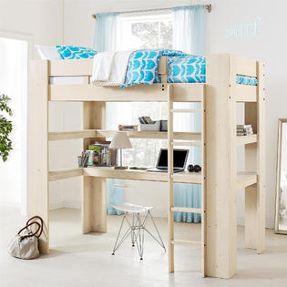 Harriet Bee Rhys Loft Twin Bed With Desk And Shelf