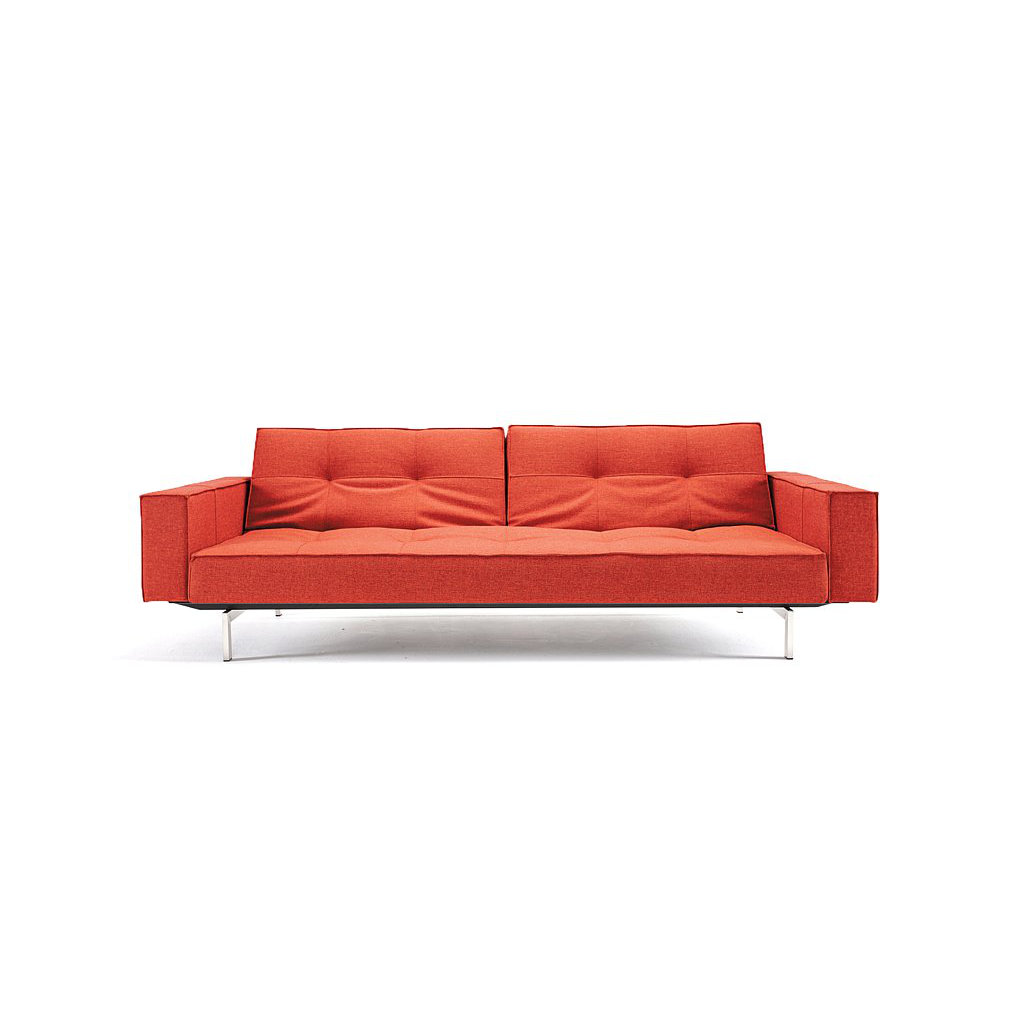 Innovation Living Inc Split Back Sleeper Sofa Upholstery Burnt Innovation Living Inc Split Back Sleeper Sofa Upholstery Burnt Orange Leg Finish Stainless Steel