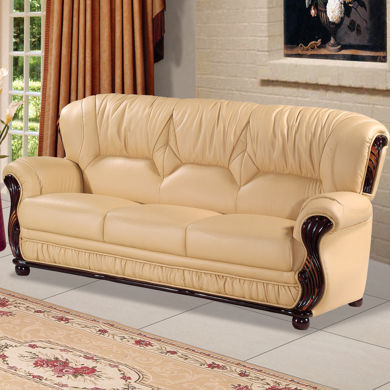 Fleur De Lis Living Abbey Sofa Upholstery Camel