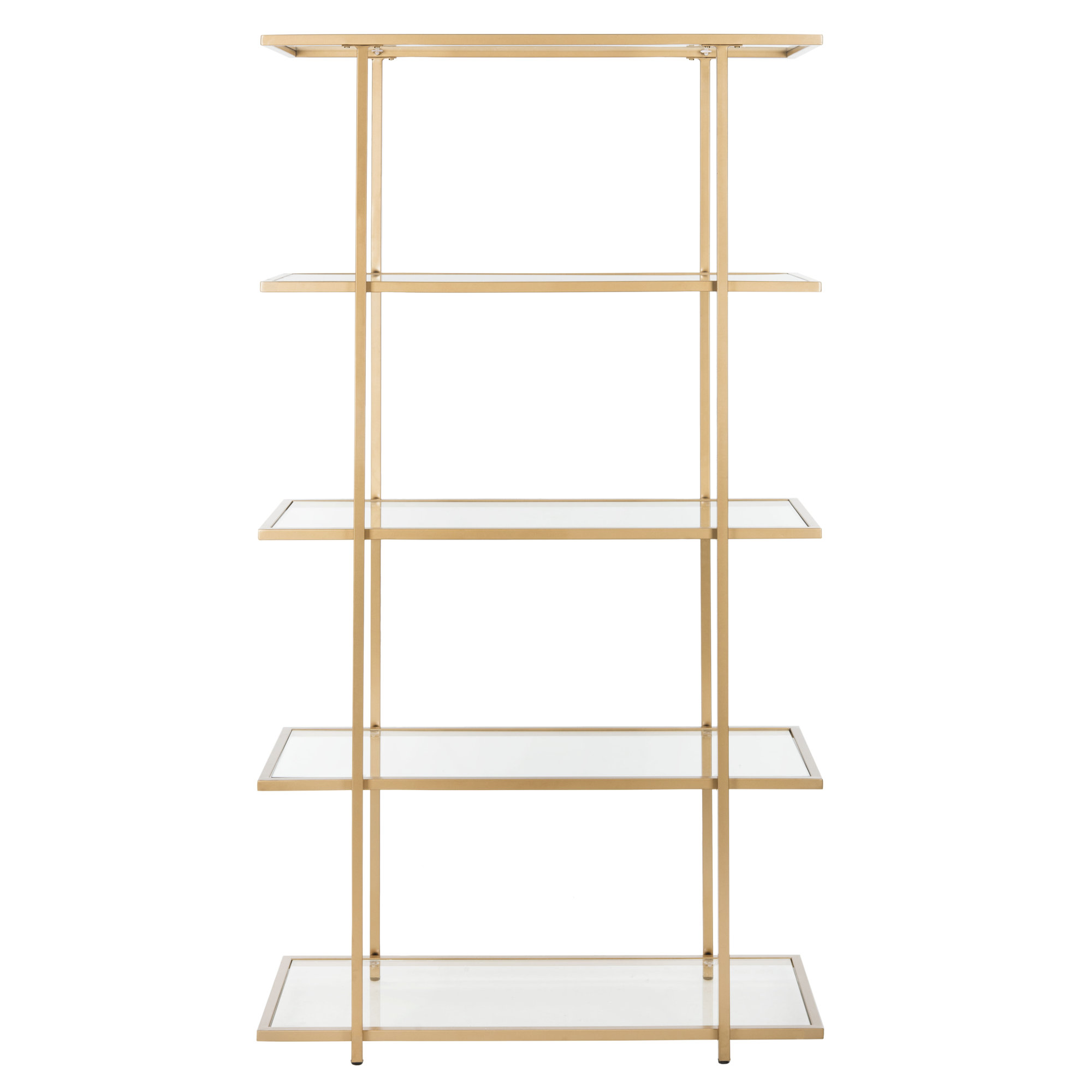 Ivy Bronx Gossett 5 Tier Etagere Bookcase Color Gold Clear Ivy Bronx Gossett 5 Tier Etagere Bookcase Color Gold Clear