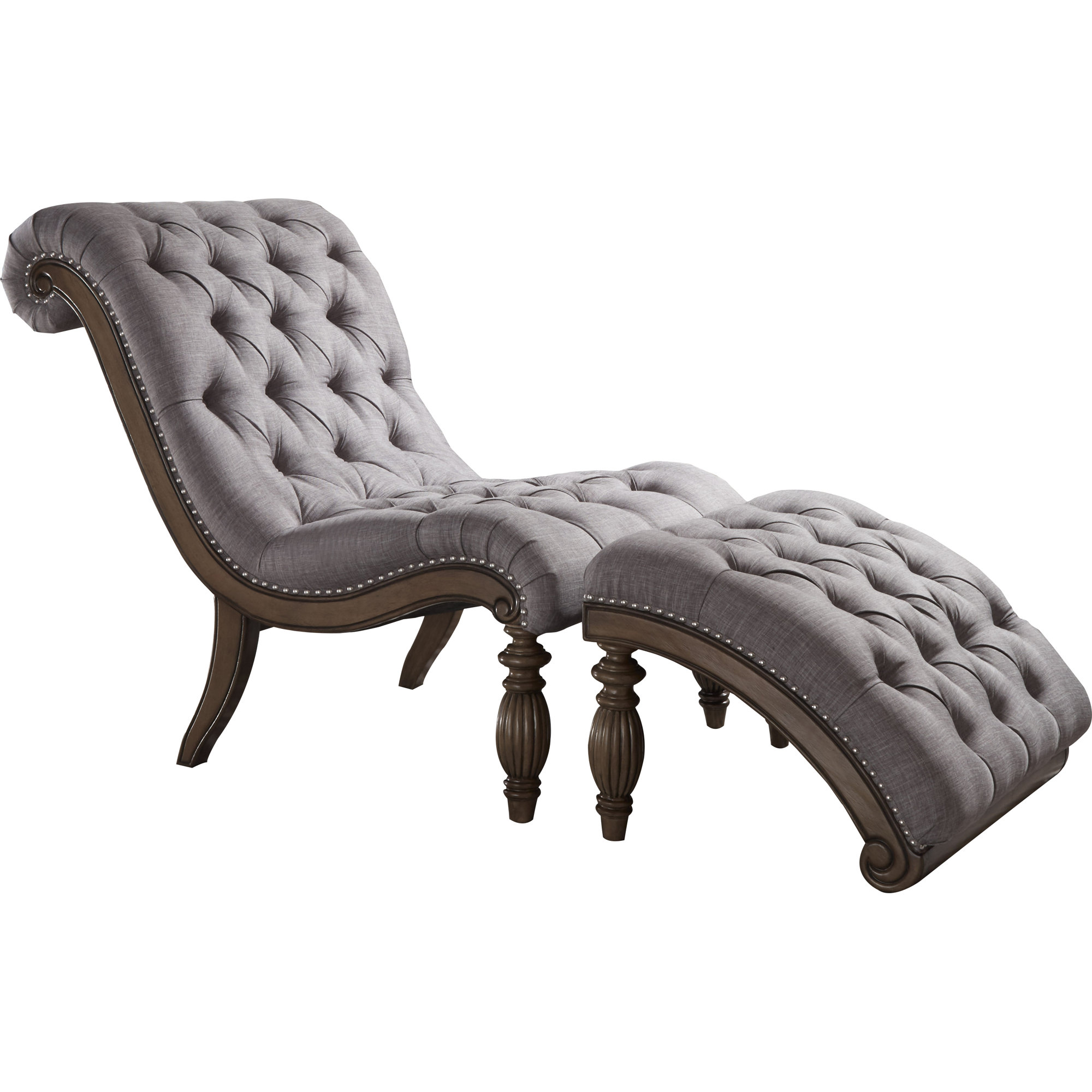 Lark Manor Lark2757 28844079 Celya Chaise Lounge And Ottoman Set Lark Manor Lark2757 28844079 Celya Chaise Lounge And Ottoman Set Upholstery Gray