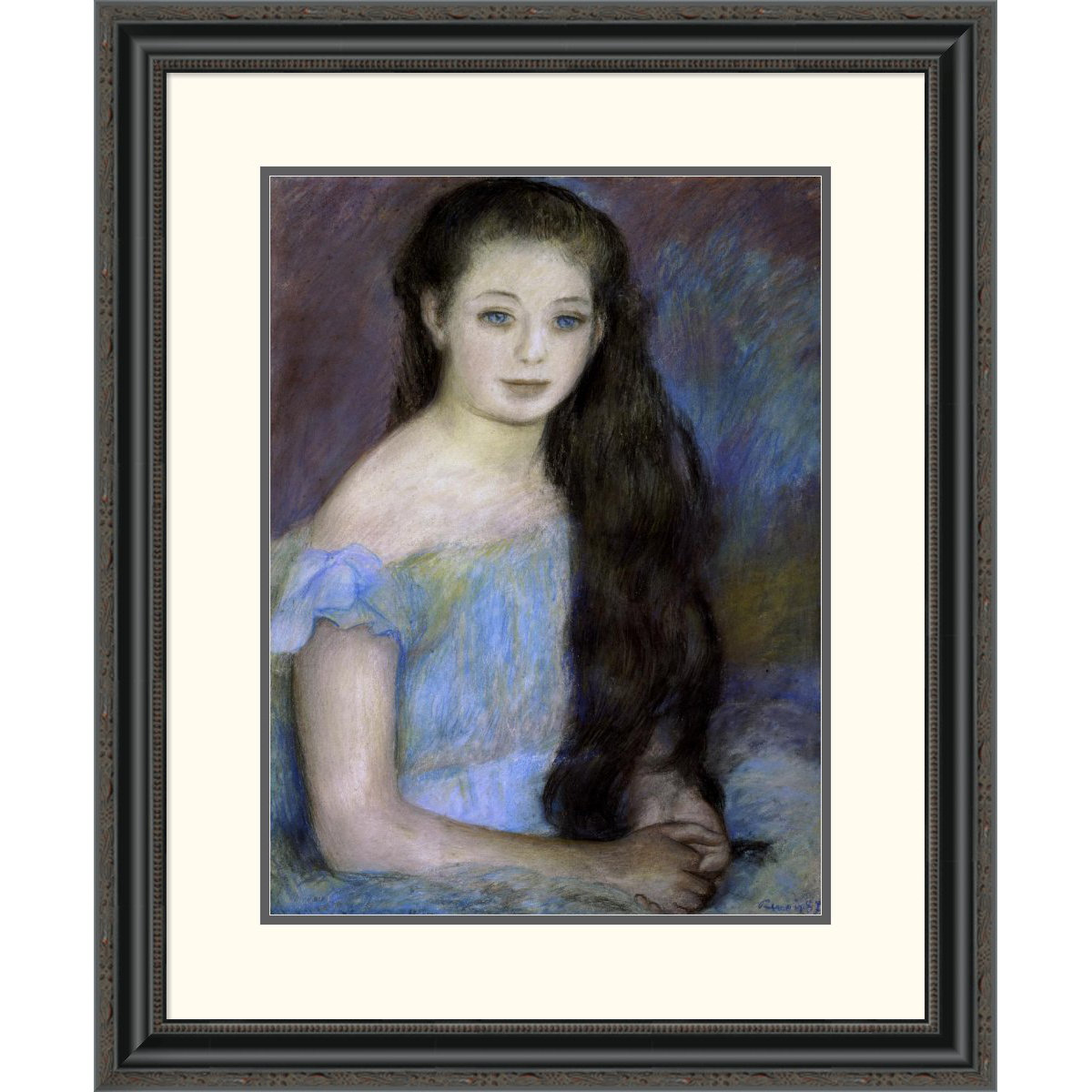 Global Gallery Young Girl With Dark Brown Hair By Pierre