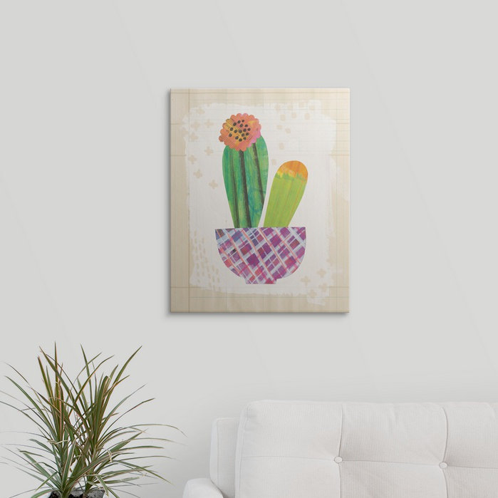 great big canvas collage cactus ii on graph paper by melissa