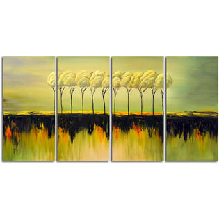 Omax Decor Sunset In The Savanna 4 Piece Painting On Canvas Set